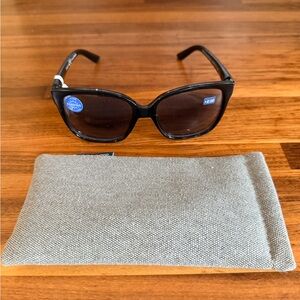 Peepers Stylish Black READING Glasses. Palisades sun style. NWT includes case